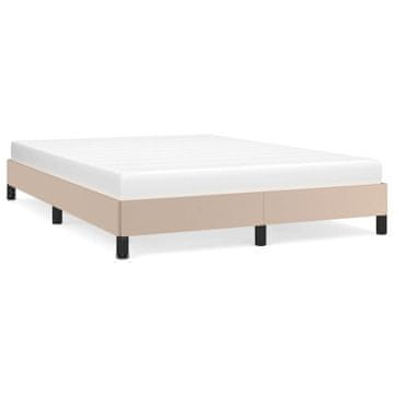 Vidaxl Posteljni okvir kapučino 140x190 cm umetno usnje