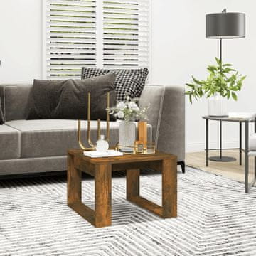 Vidaxl vidaXL Stranska mizica dimljen hrast 50x50x35 cm