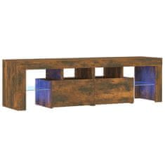 Vidaxl TV omarica z LED lučkami dimljeni hrast 140x36,5x40 cm