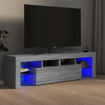 Vidaxl vidaXL TV omarica z LED osvetlitvijo, siva, hrast sonoma, 140x36,5x40 cm
