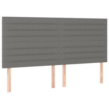 Vidaxl Vzglavje postelje temno sivo 180x5x118/128 cm blago