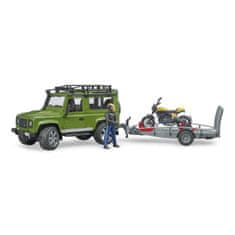 Bruder Land Rover s prikolico, motorjem in figuro Merilo: 1:16