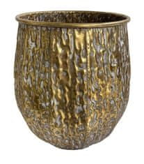 Shishi Pokrov za cvetlični lonec 32 cm, zlat s patino