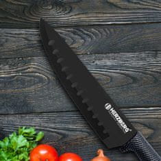 Northix Set nožev z vrtljivim stojalom, 8 delov - Carbon 