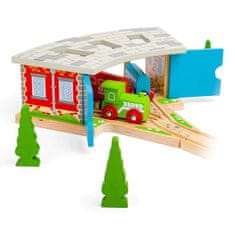 Bigjigs Rail Trojno depo z vrati