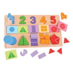 Bigjigs Toys Didaktična tabla Številke, barve, oblike