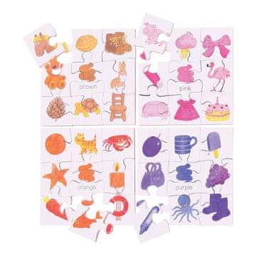 Bigjigs Toys Lesena didaktična sestavljanka Barve 4v1