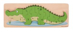 Bigjigs Toys Vstavljiva sestavljanka krokodil s številkami