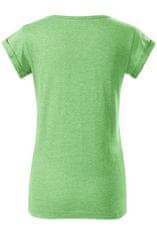 Malfini Ženska majica z zavihanimi rokavi, zeleni marmor, M