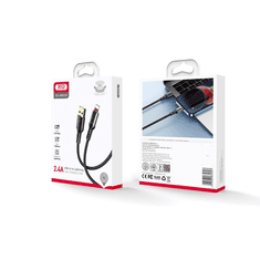 XO Kabel USB-A na 8-pin Lightning NB229 2.4A 1m črn