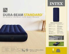 Intex Jr. Twin Dura-Beam Series Classic Downy napihljiva postelja, 191 x 76 x 25 cm