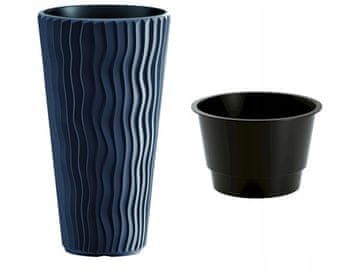 shumee Sandy Slim plastični cvetlični lonec antracitne barve z vstavkom 62x34,9