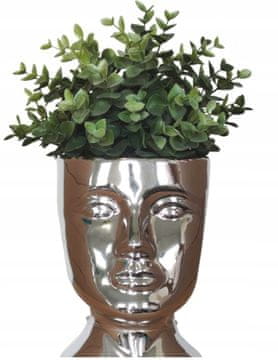 shumee Keramična glava cvetličnega lončka srebrna 16 cm