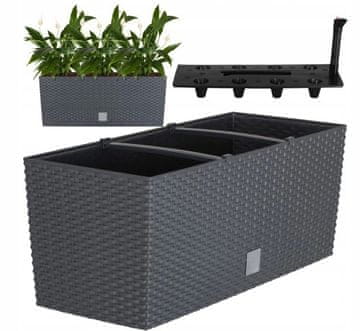 shumee Antracitni lonček za rože z namakalnim sistemom 51 cm