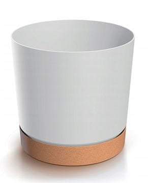 shumee Tubo okrogel bel cvetlični lonec s krožničkom 12,8 cm