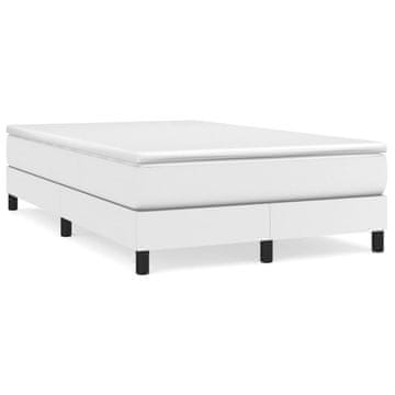 Vidaxl Posteljni okvir z vzmetmi bel 120x200 cm umetno usnje
