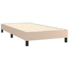 Vidaxl Box spring postelja z vzmetnico kapučino 90x200 cm umetno usnje