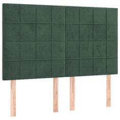 Vidaxl Box spring postelja z vzmetnico temno zelen 140x190 cm žamet
