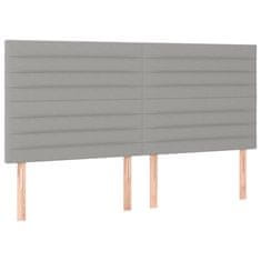 Vidaxl LED posteljno vzglavje svetlo sivo 180x5x118/128 cm blago