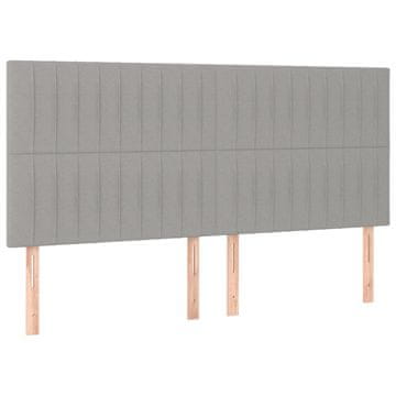 Vidaxl Vzglavje za posteljo svetlo sivo 180x5x118/128 cm blago
