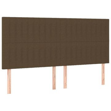 Vidaxl Vzglavje postelje temno rjavo 180x5x118/128 cm blago