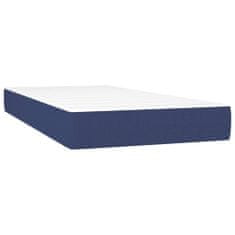 Vidaxl Box spring postelja z vzmetnico modra 90x200 cm blago