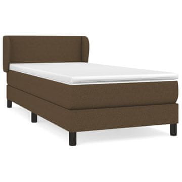 Vidaxl Box spring postelja z vzmetnico temno rjava 100x200 cm blago
