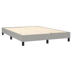 Vidaxl Box spring postelja z vzmetnico LED sv. siva 140x200 cm blago