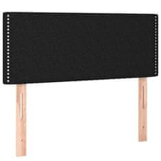 Vidaxl Box spring postelja z vzmetnico LED črna 90x200 cm blago