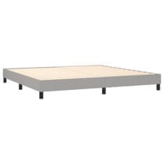 Vidaxl Box spring postelja z vzmetnico LED sv. siva 200x200 cm blago