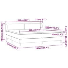 Vidaxl Box spring postelja z vzmetnico temno siva 200x200 cm žamet