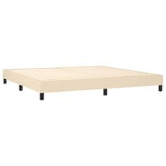 Vidaxl Box spring postelja z vzmetnico krem 200x200 cm blago