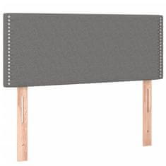 Vidaxl Box spring postelja z vzmetnico LED temno siva 120x200 cm blago