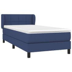 Vidaxl Box spring postelja z vzmetnico modra 100x200 cm blago