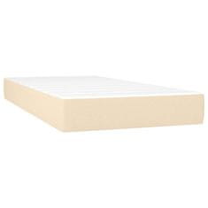 Greatstore Box spring postelja z vzmetnico krem 120x190 cm blago