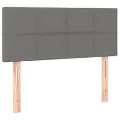 Vidaxl Box spring postelja z vzmetnico temno siva 100x200 cm blago