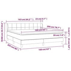 Vidaxl Box spring postelja z vzmetnico temno rjava 160x200 cm blago