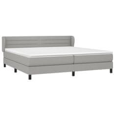 Vidaxl Box spring postelja z vzmetnico svetlo siva 200x200 cm blago