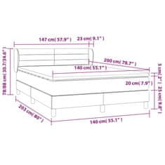 Vidaxl Box spring postelja z vzmetnico črna 140x200 cm žamet