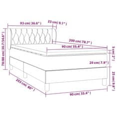 Vidaxl Box spring postelja z vzmetnico taupe 90x200 cm blago
