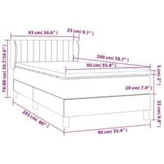 Vidaxl Box spring postelja z vzmetnico krem 90x200 cm blago