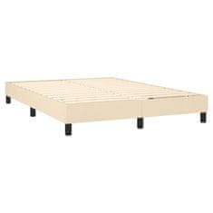 Vidaxl Box spring postelja z vzmetnico LED krem 140x200 cm blago