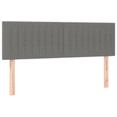 Vidaxl Posteljno vzglavje 2 kosa temno sivo 72x5x78/88 cm blago