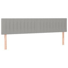 Vidaxl Box spring postelja z vzmetnico LED sv. siva 160x200 cm blago
