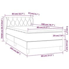 Vidaxl Box spring postelja z vzmetnico svetlo siva 80x200 cm blago