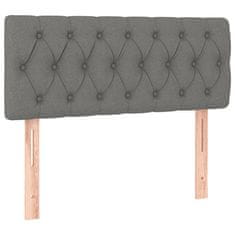 Vidaxl Box spring postelja z vzmetnico temno siva 90x200 cm blago