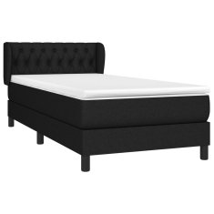 Vidaxl Box spring postelja z vzmetnico črna 100x200 cm blago