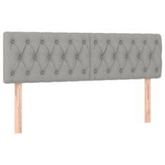 Vidaxl Box spring postelja z vzmetnico svetlo siva 140x200 cm blago