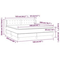 Vidaxl Box spring postelja z vzmetnico taupe 160x200 cm blago