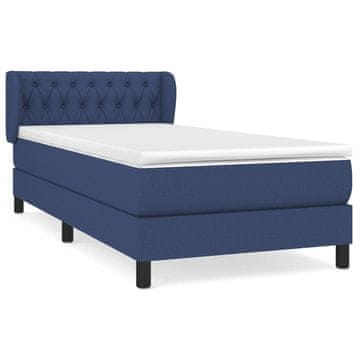 Vidaxl Box spring postelja z vzmetnico modra 100x200 cm blago